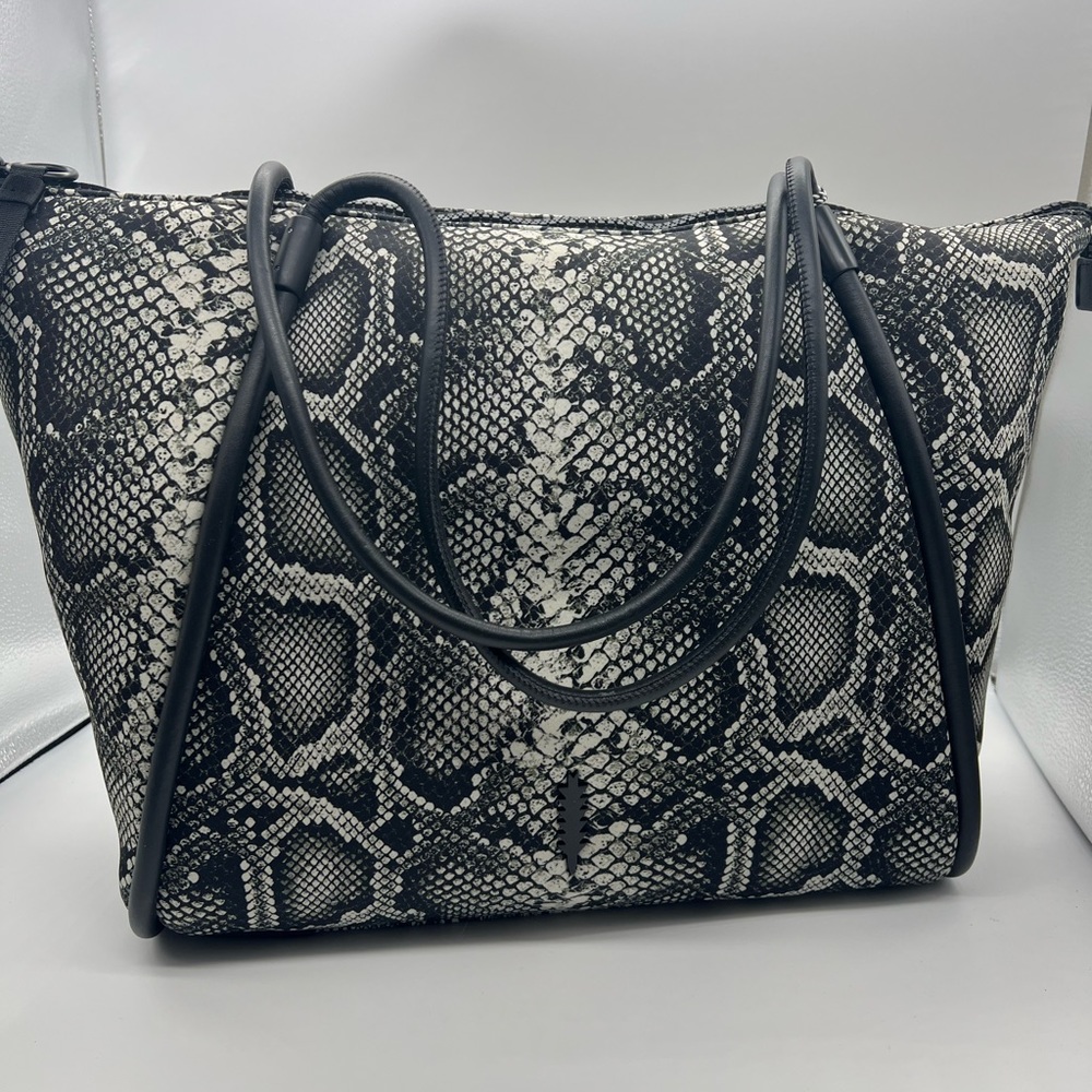 THACKER TERY TOTE BLACK & WHITE PYTHON NEW WITH TAG MSRP$199